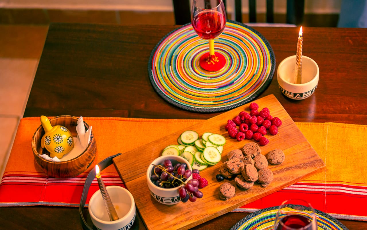 Maasai colored Beaded mats
