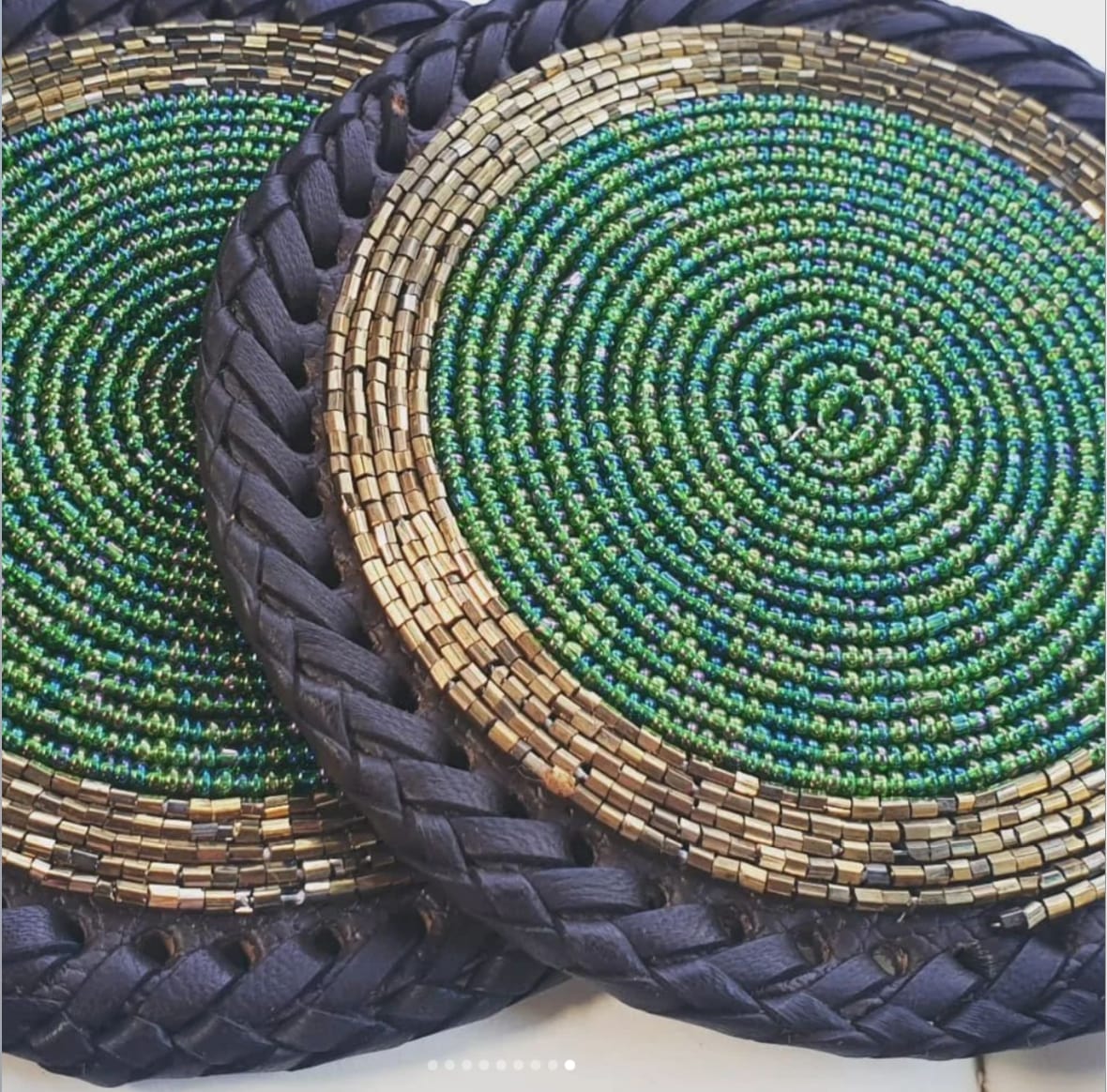Jungle green Beaded placemat