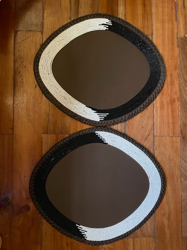 Black and White Oval Placemats