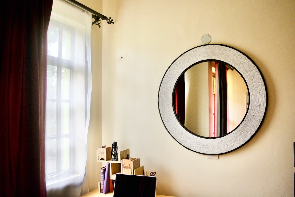 Snow White Beaded Mirror