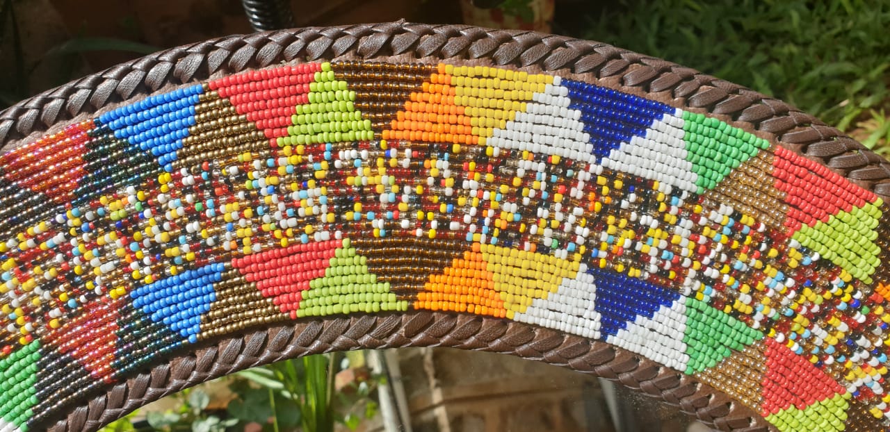 Intricate Multi-colored Beaded Mirror