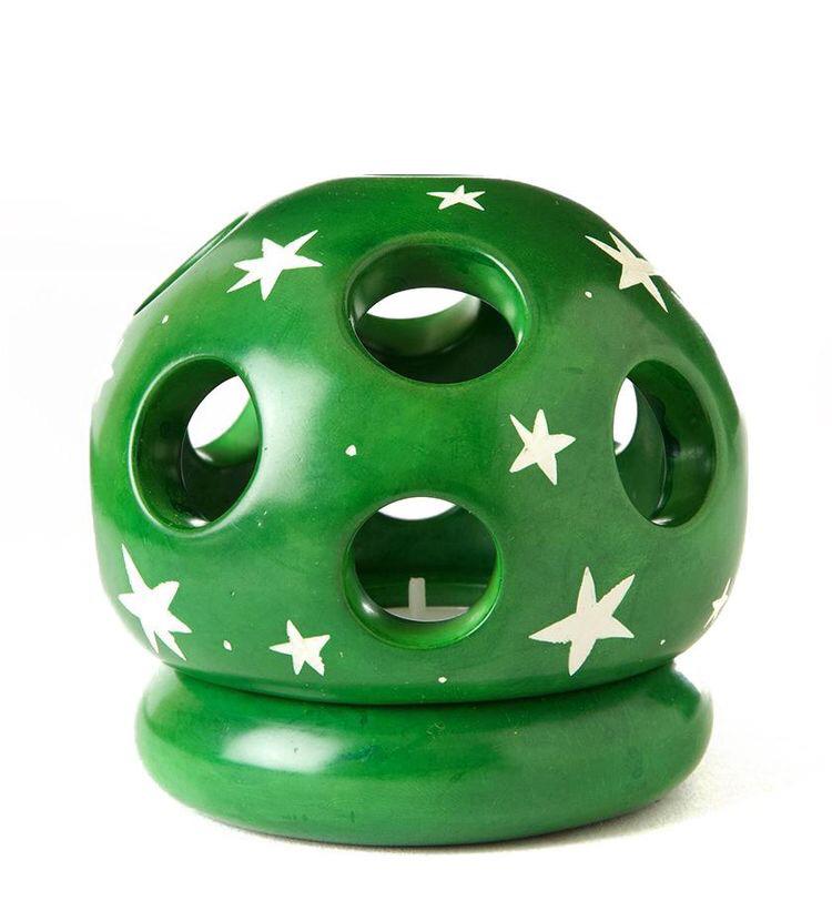 Soapstone Globe Candle Holder