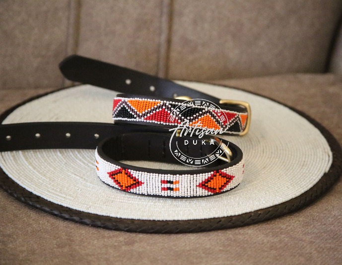 Beaded dog collar, dog collar, Kenyan beaded dog collar, Kenyan dog collar