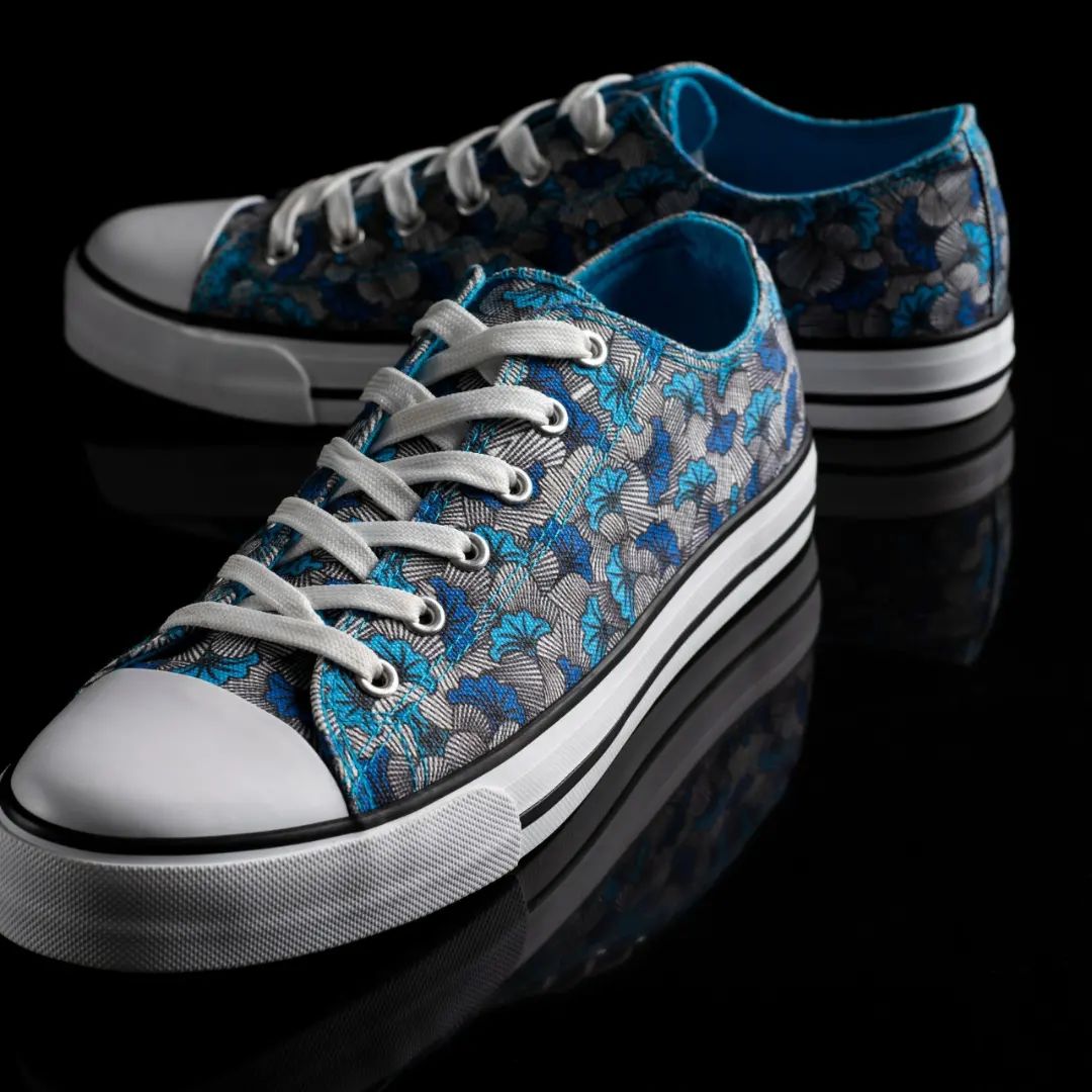 Blue Ankara shoes, Ankara shoes, Kenyan Ankara shoes