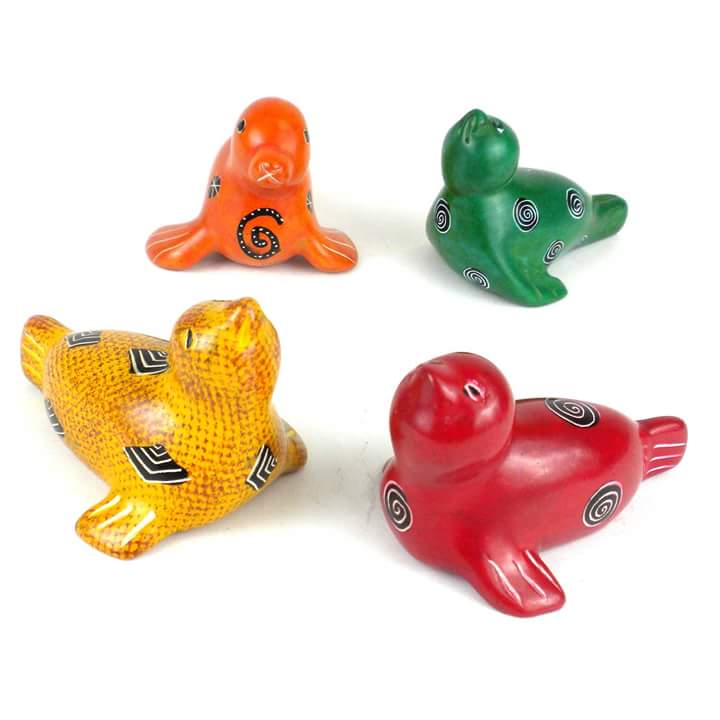 Soapstone Sea Lion Figurines