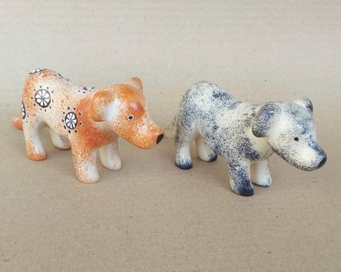 Soapstone Puppy Figurines