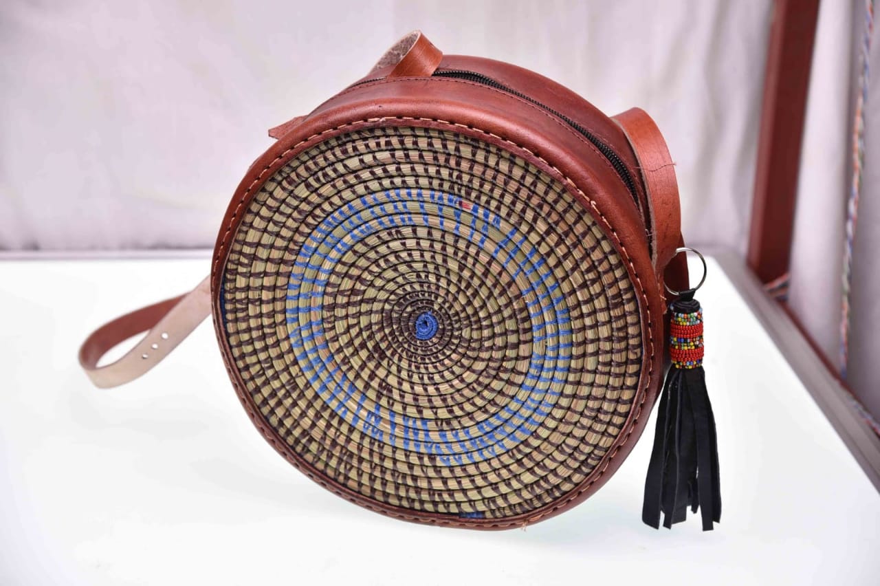 Gold beads Faux Leather Sling Bag