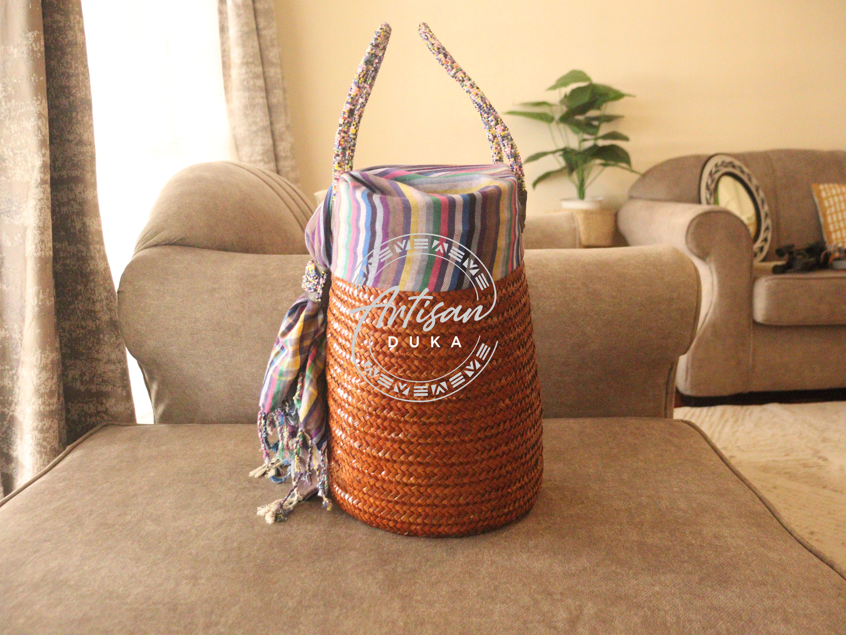 Kikoy basket, Sisal basket, Kenyan kikoy basket, Kenyan basket