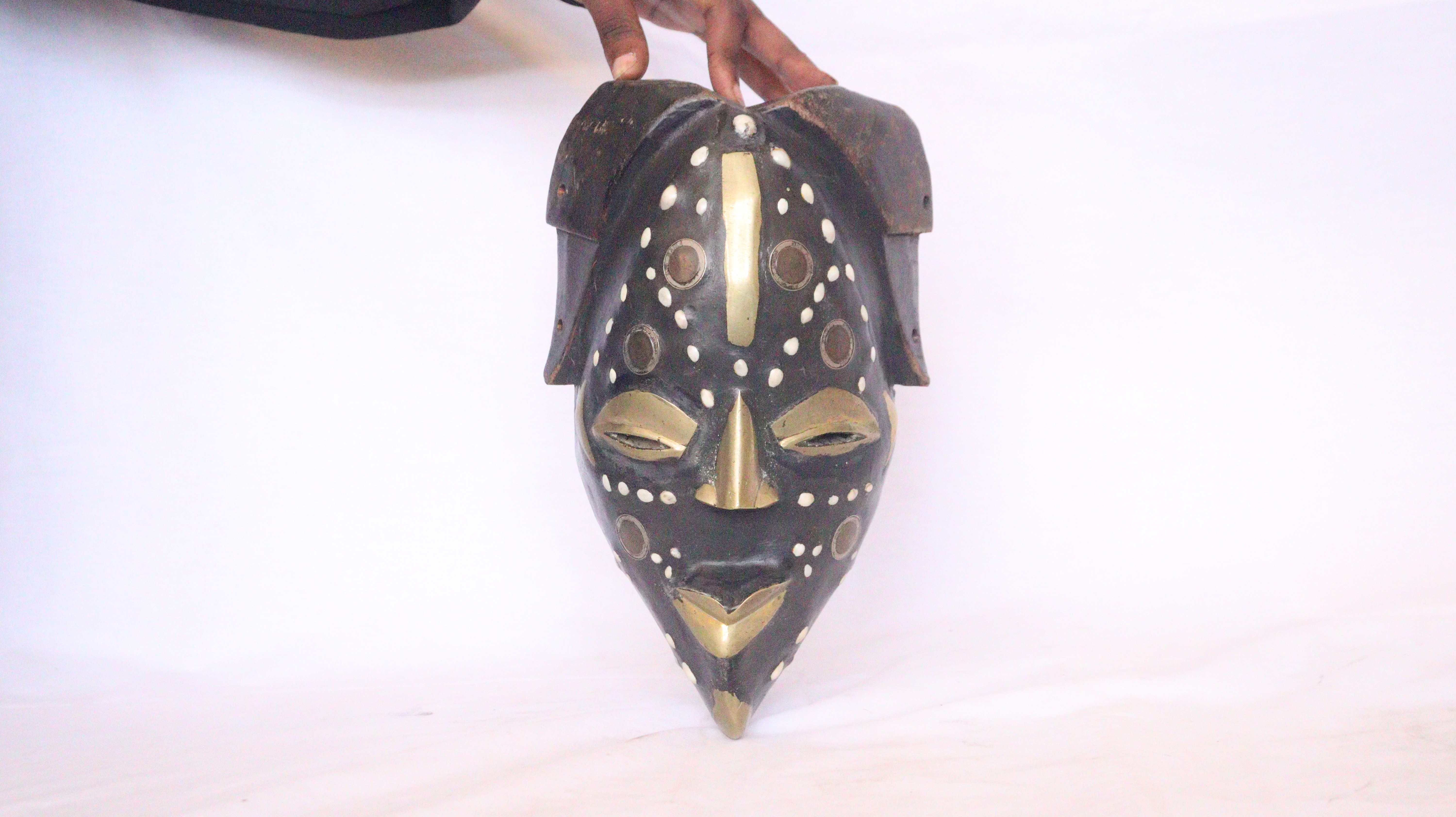 Tikar coin mask, African mask,