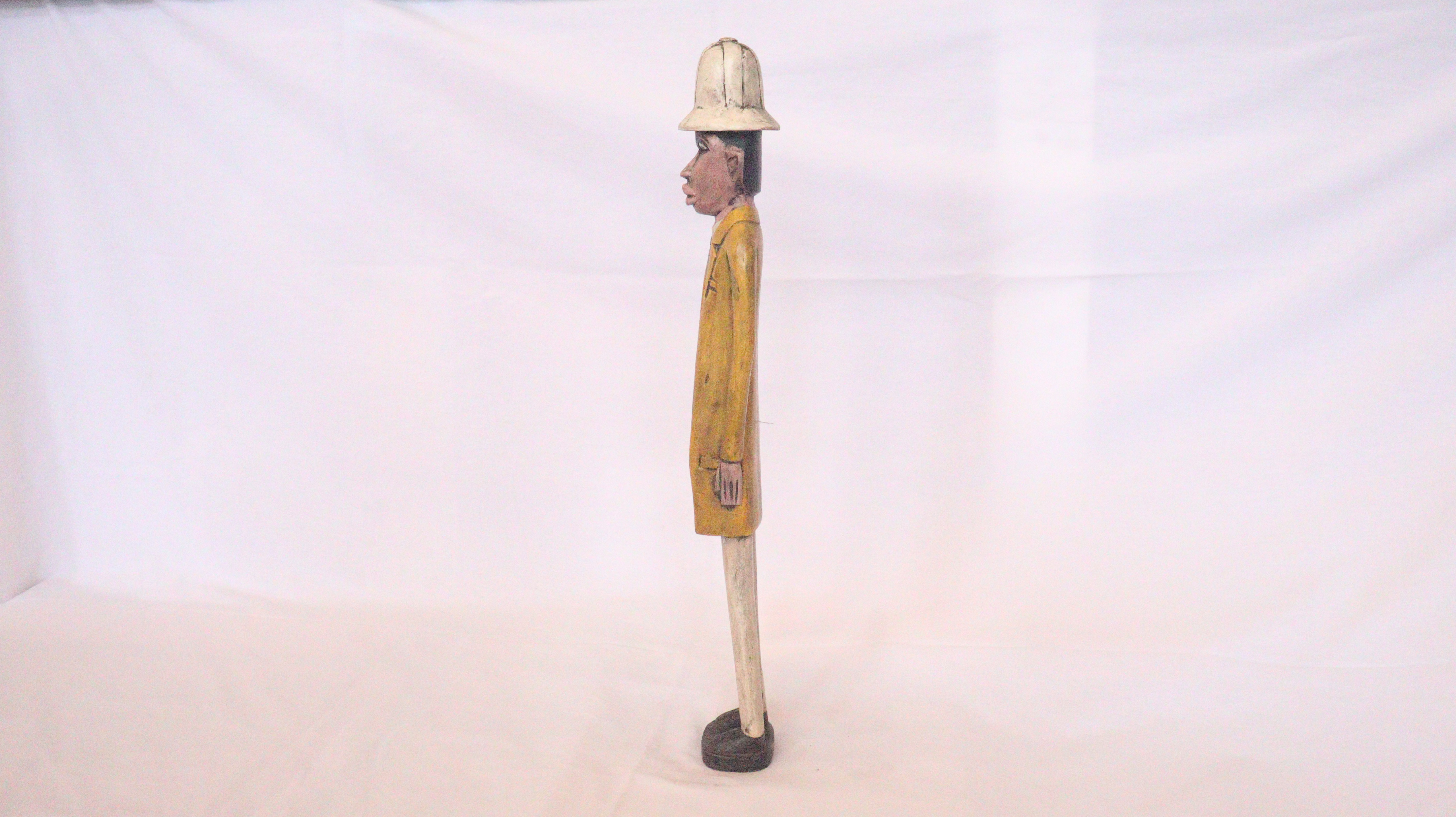 Intellectual Characters Statue, Ivory Coast Sculpture, Wooden Soldier Statue