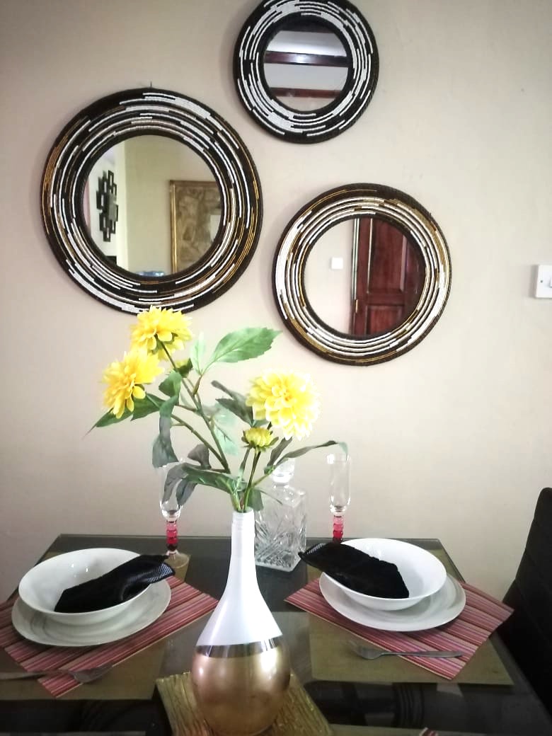 Earth Tone Maasai Beaded Mirrors (Set of 3)