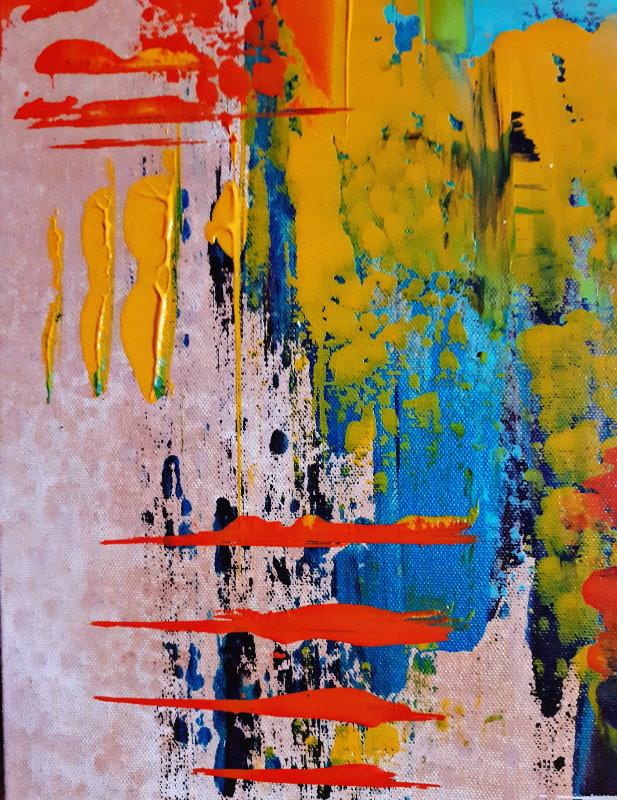 "Ladder" - Large original colorful abstract painting (textured), Large Wall Art, Wall decor