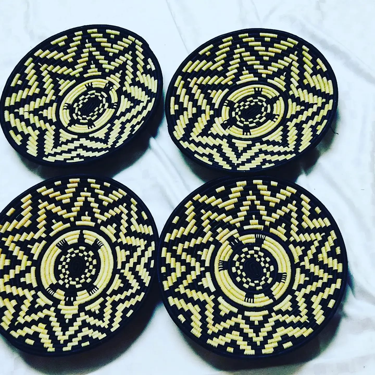 Green Wall baskets (set of 4), Wall decor, Home decor