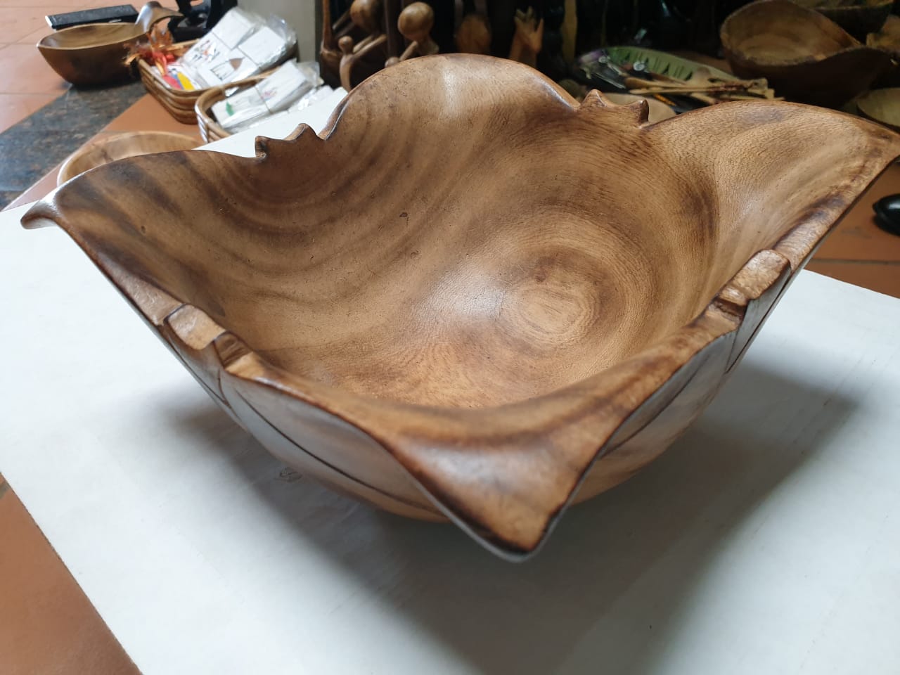 Open Petal Wooden Fruit or Salad Server, Wooden salad server, Wooden Server