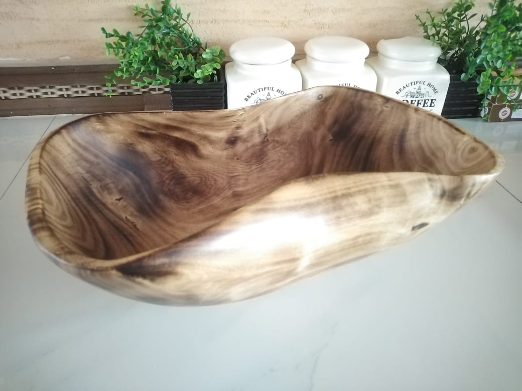 Large pinched Jacaranda bowl, Jacaranda wooden bowls, Wooden bowls