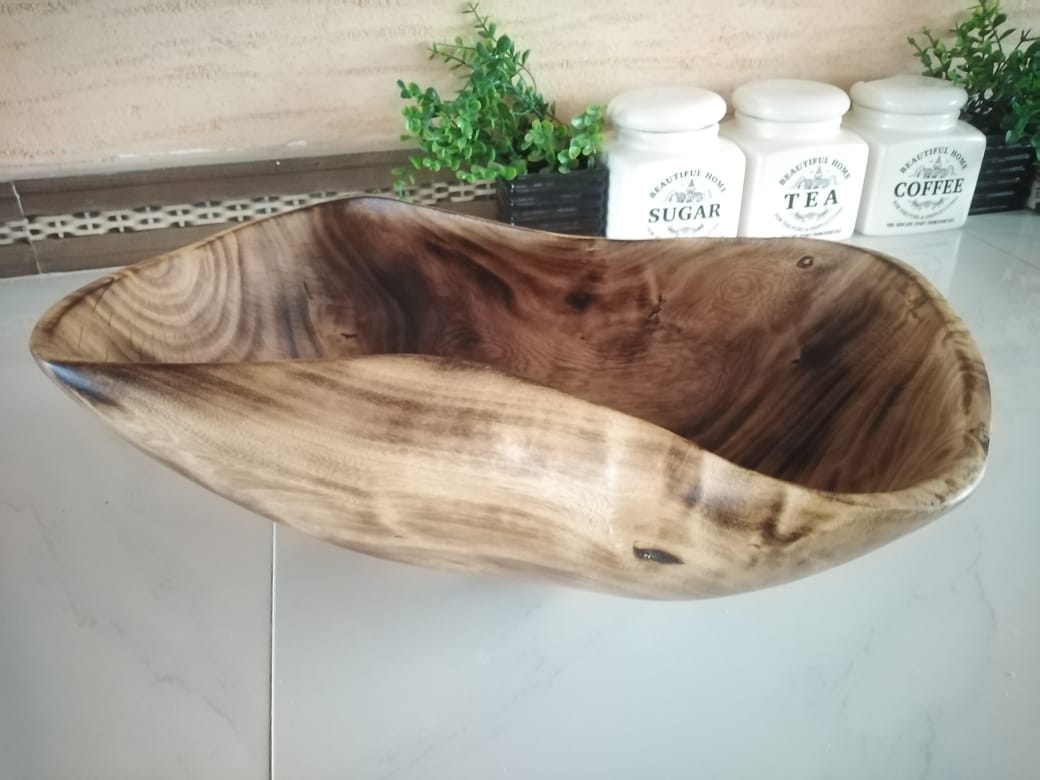 Large pinched Jacaranda bowl, Jacaranda wooden bowls, Wooden bowls
