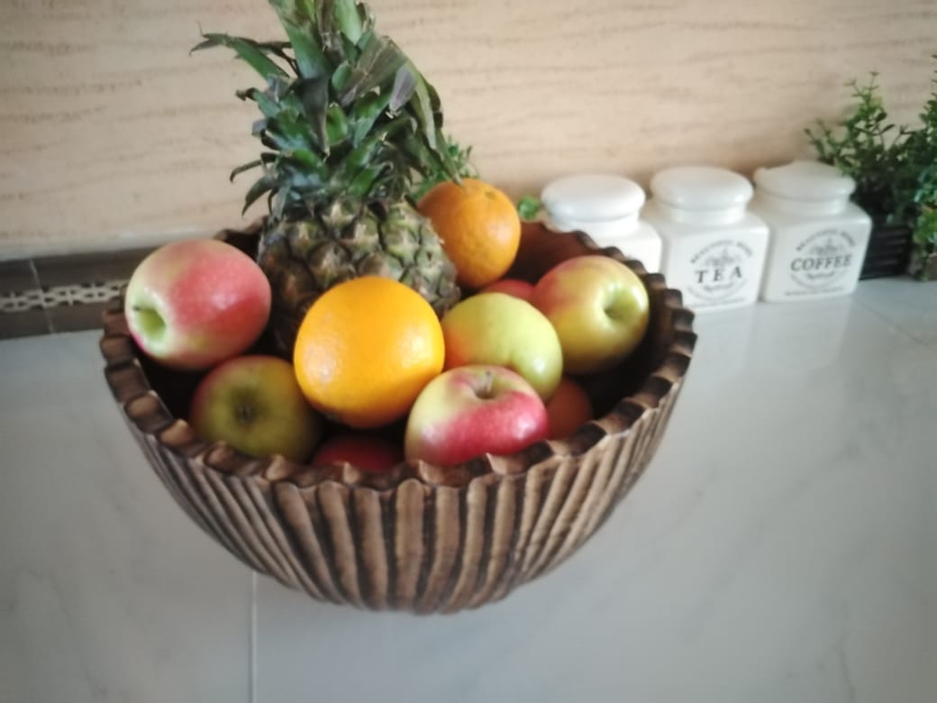 Smoked large ridged Jacaranda bowl, Jacaranda wooden bowls, Wooden bowls