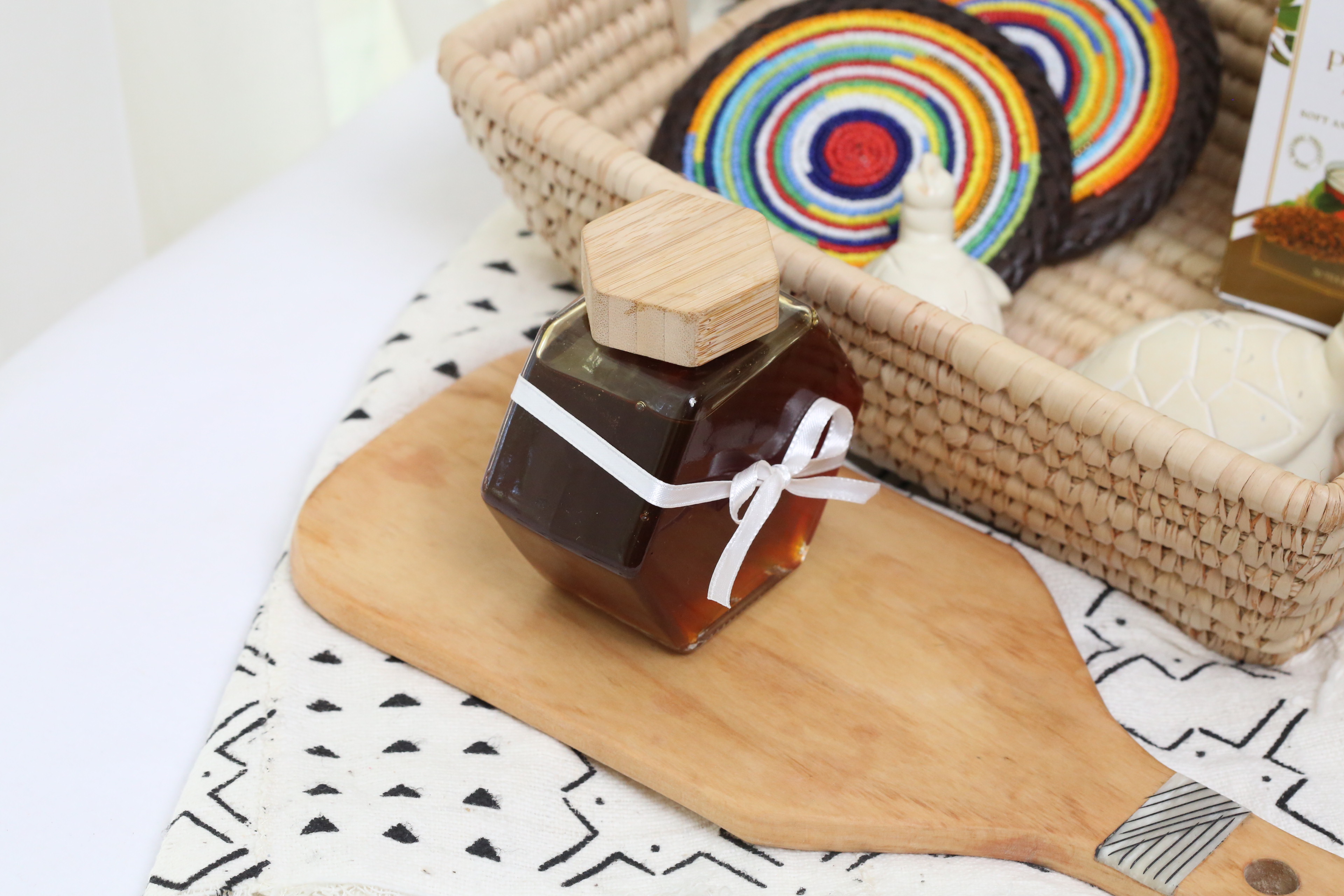 Gift Box of care. (Pruna tea, honey, beaded coasters), Gift package