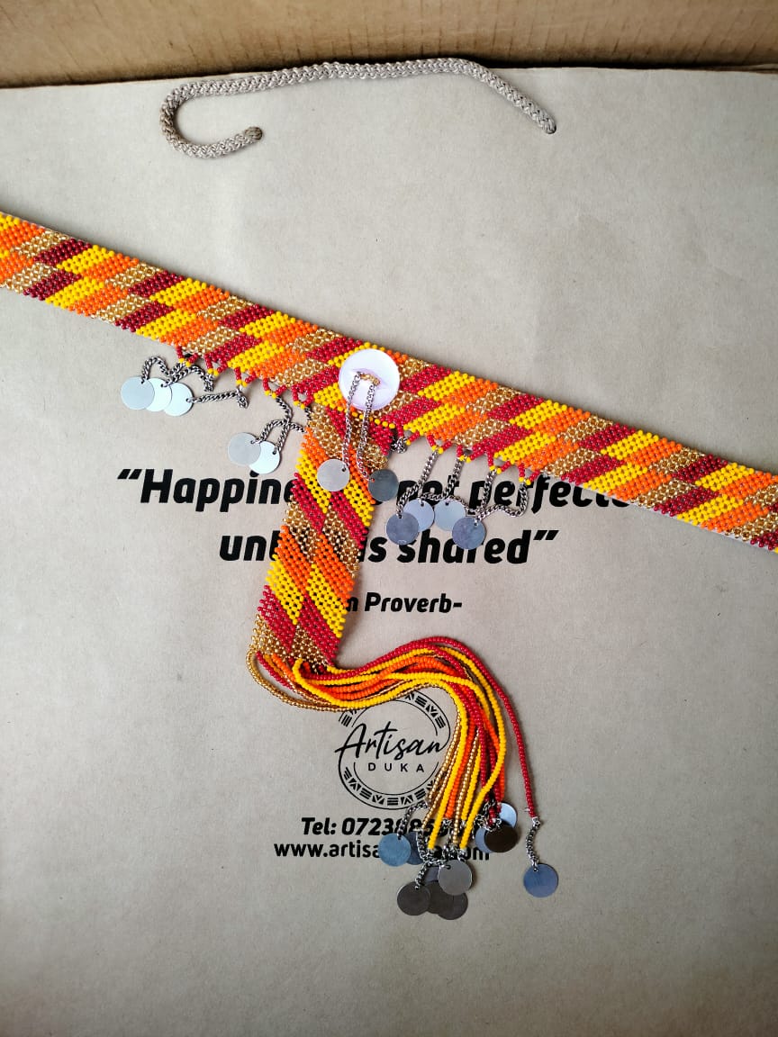 Sunrise Orange Maasai Tribal Chocker Necklace
