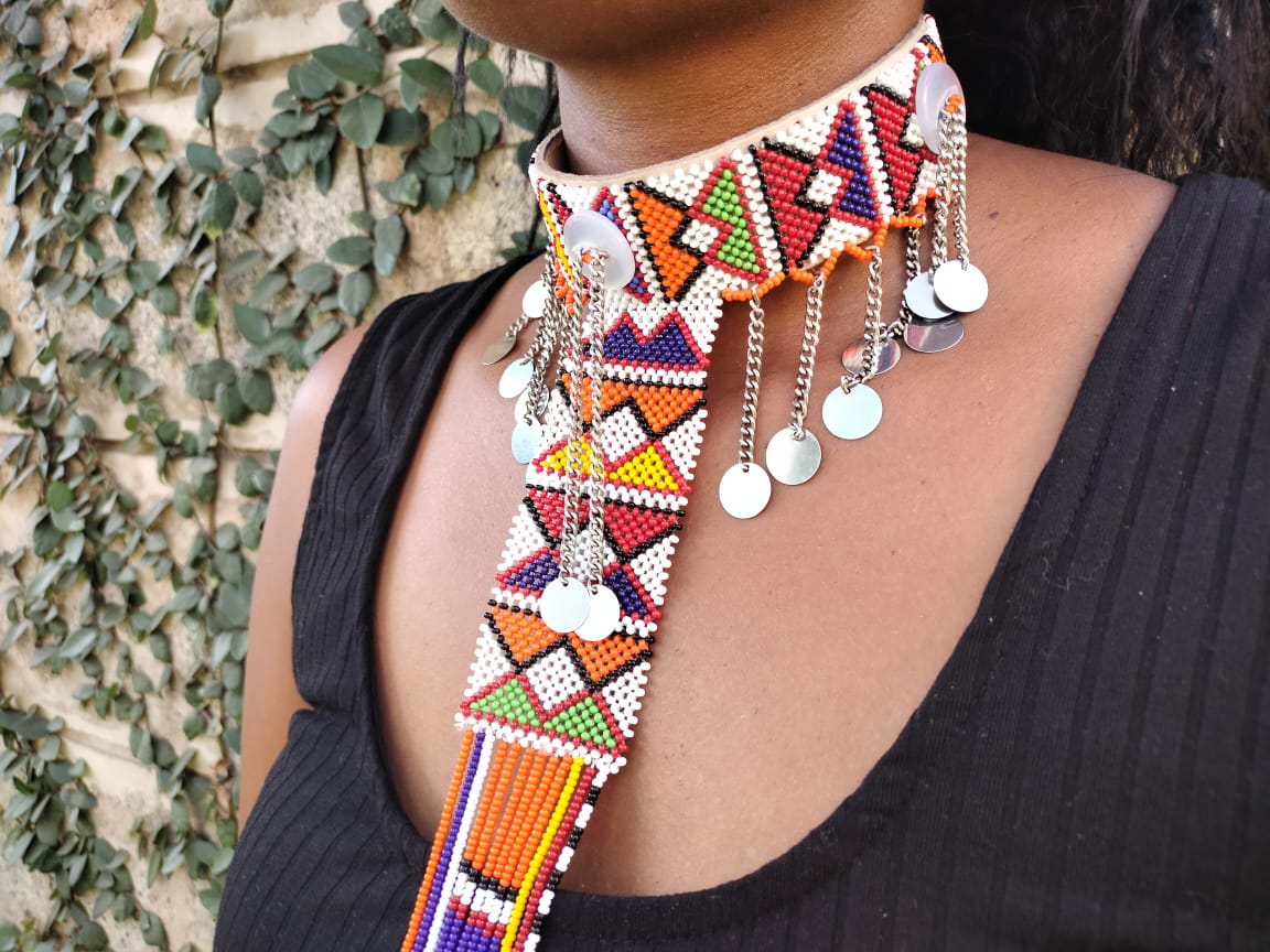 Geometric Maasai Tribal Chocker Waterfall Necklace