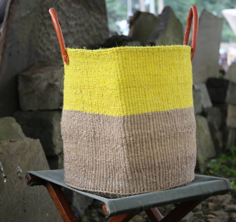 Brown and yellow basket with handles (different variations), Kiondos