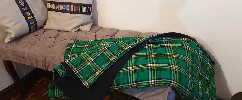 Green Maasai Fleece blanket, African Throw Blanket, Green Maasai Blanket