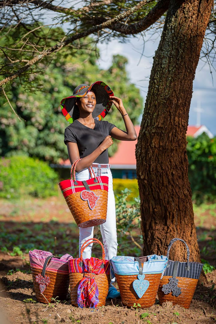 Kikoy basket, Sisal basket, Kenyan kikoy basket, Kenyan basket