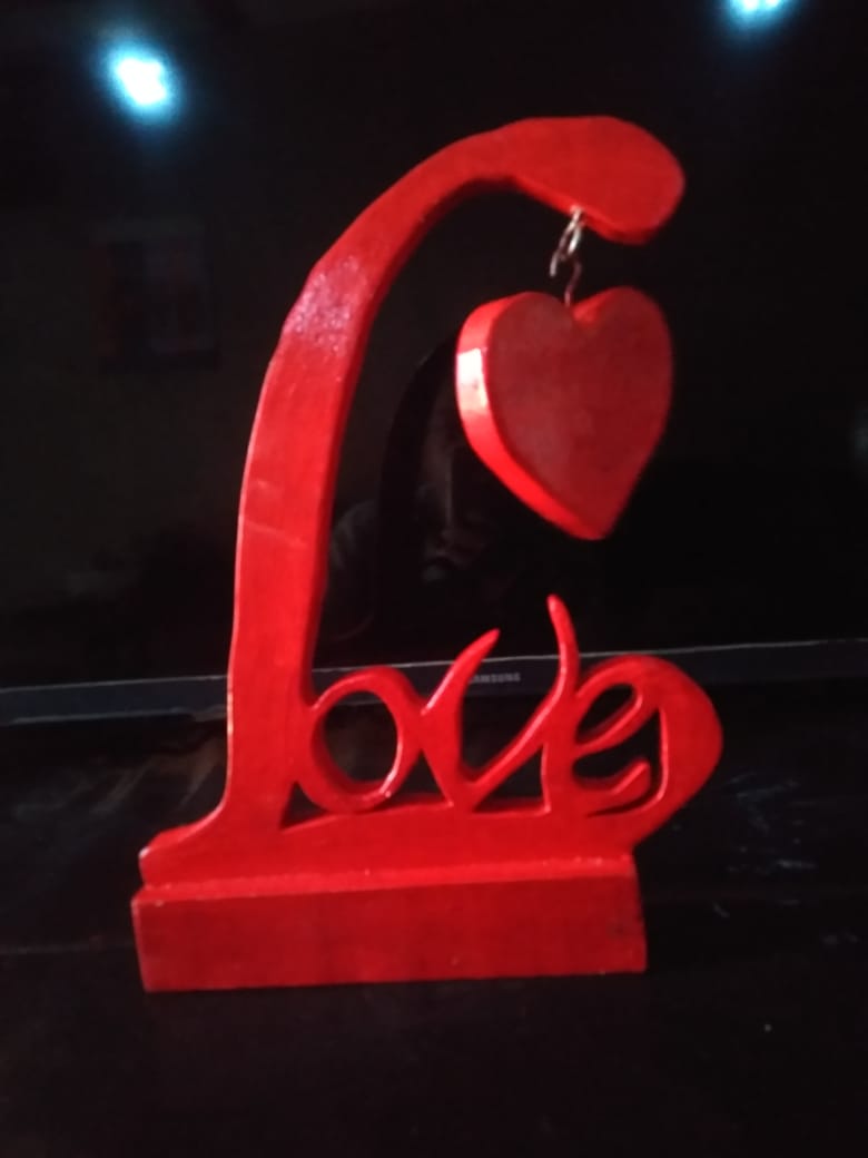 Wooden Love carving Art, Wooden Art