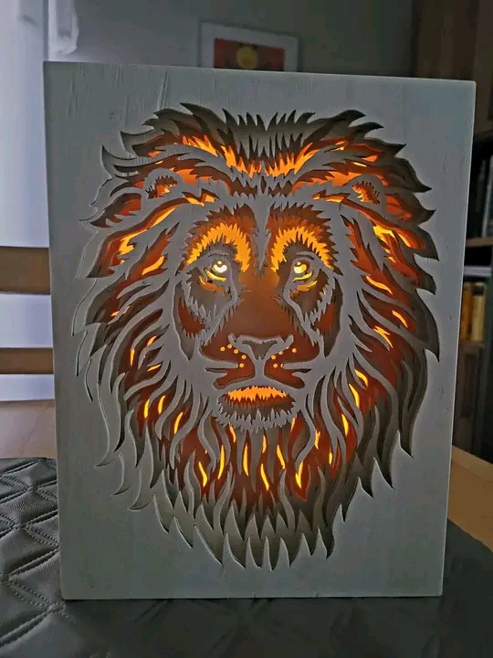 Majestic Lion Wooden Art Sculpture, Wooden Lion Art, Lion art
