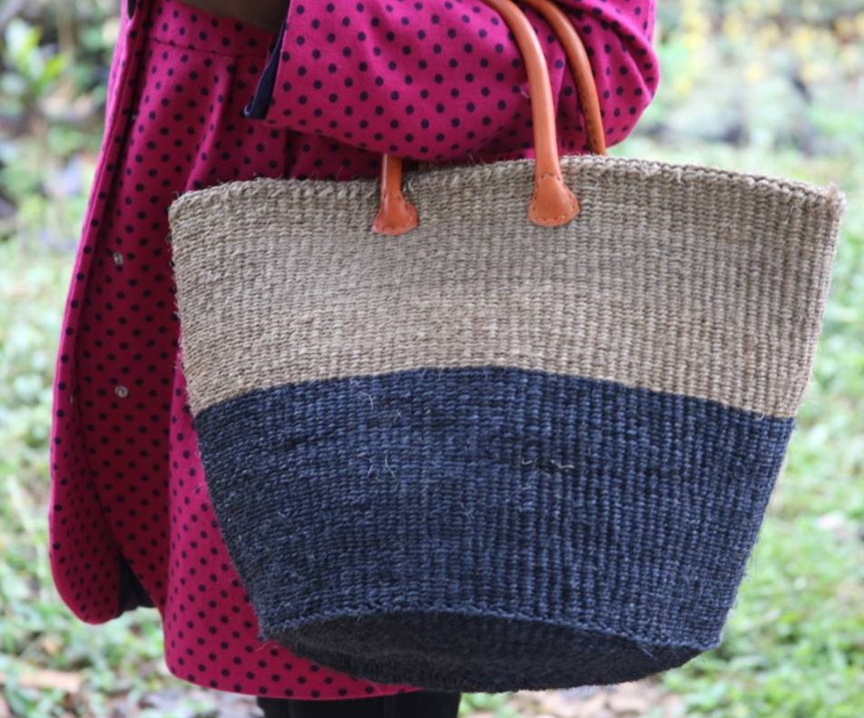 Beige and Faded Blue Kiondo