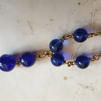 Blue Glass Bead Necklace