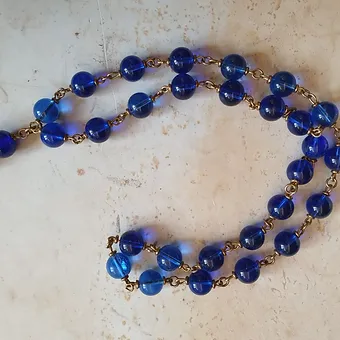 Blue Glass Bead Necklace