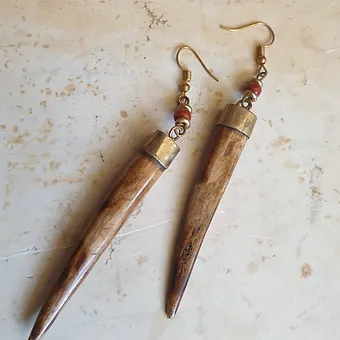 Classic Bone &amp; Brass Earrings