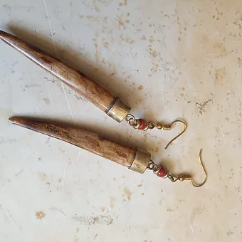 Classic Bone &amp; Brass Earrings