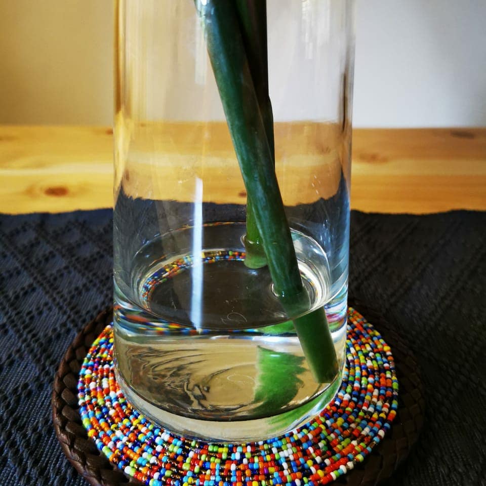 Multicolored Maasai Beaded Handmade Coasters, Multicolored Maasai beaded Mats