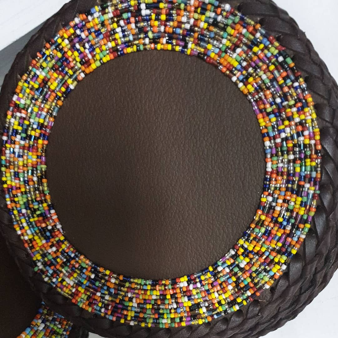 Multicolored Maasai Beaded Handmade Coasters, Multicolored Maasai beaded Mats