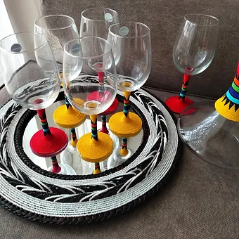 Sunset Splendor Beaded Wine Glasses