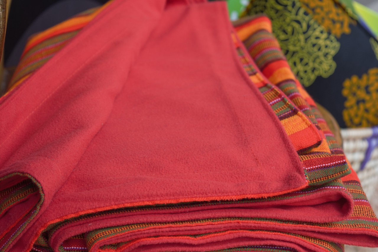 Fleece Lined Maasai Throw Blanket, Fleece blanket, Maasai shuka