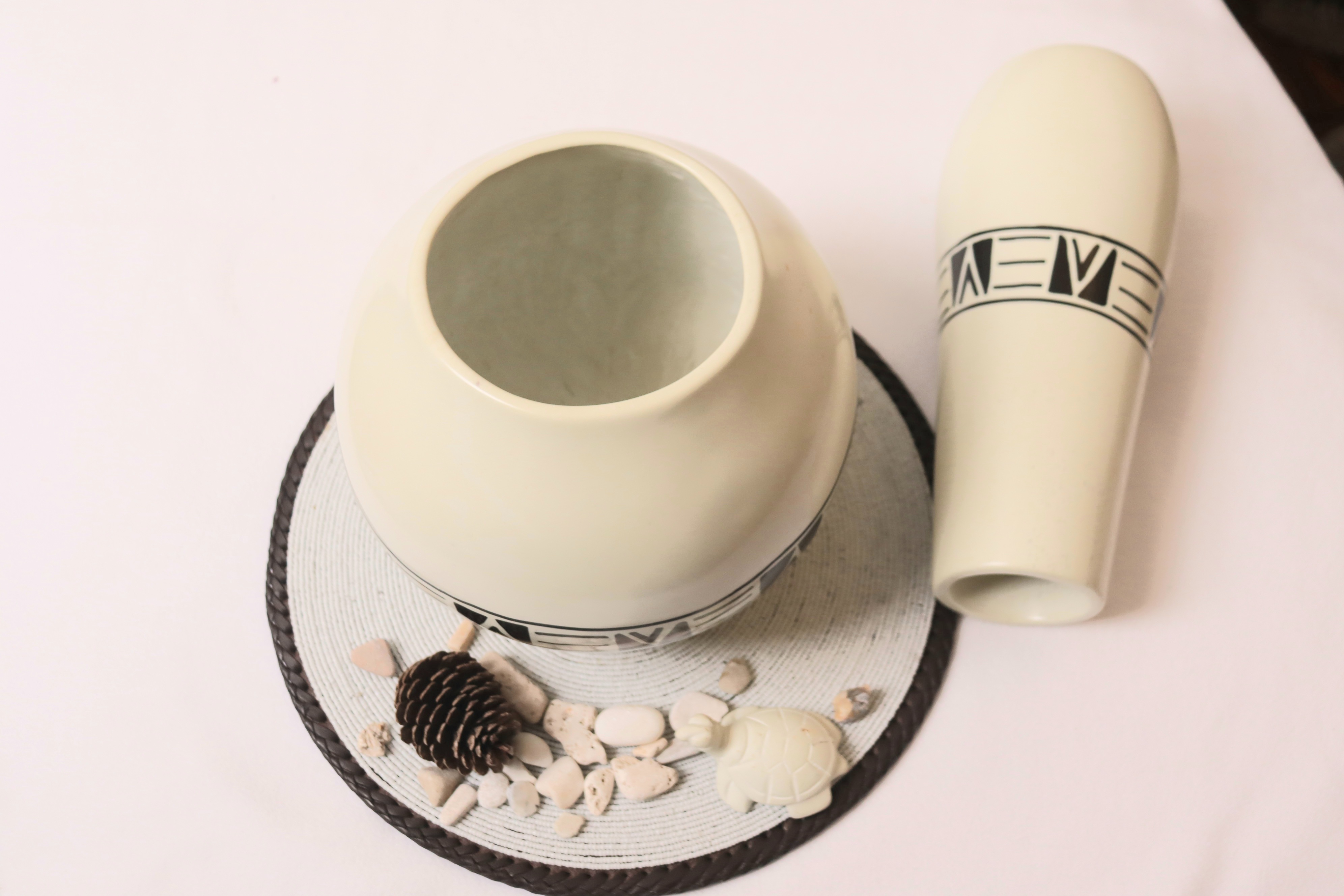 White patterned Soapstone vase gift package.